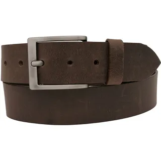 AnnaMatoni Herren Leder Gürtel in Rind Leder 3,3mm stark Vintage Look mit Metall Dorn Schließe in antik schwarz siber gebürstet(Nickelfrei) 4cm Breit Herren Ledergürtel (braun 690, TW110) - TW110