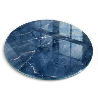 GLASPLATTE Ø 30 cm Stein Textur Marmor