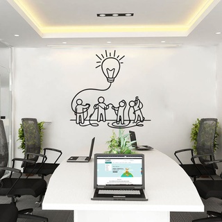 CSUNNY Wandtattoo Großes Büro Teamwork Elektrisches Licht Aufkleber inspirierender Erfolg inspirierendes Zitat Aufkleber Aufkleber Dekoration 74x72cm
