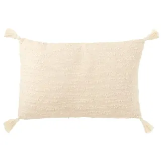 DAHEIM Kissen Quasten 60 x 40 cm Baumwolle Beige Creme