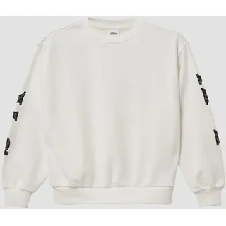 s.Oliver Sweatshirt mit Print auf Ärmeln und Rücken Creme/Weiß 146/152