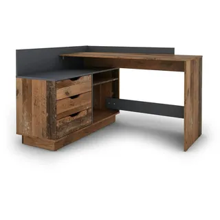 byLIVING Eckschreibtisch Belfast Eiche / Braun
