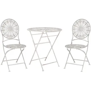 Beliani Scafa Bistro-Set 3-tlg. Weiß