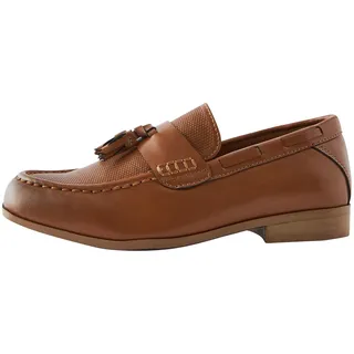 NEXT Jungen Weite Passform (G) Edle Loafer mit Quaste, Weite Passform Tan Tassel 32 - 32 EU