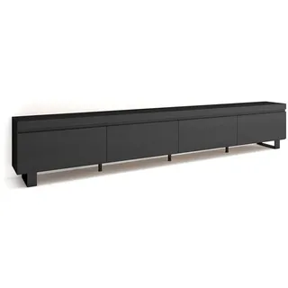 SKRAUT HOME Lowboard 320x57 cm Schwarz Melamin