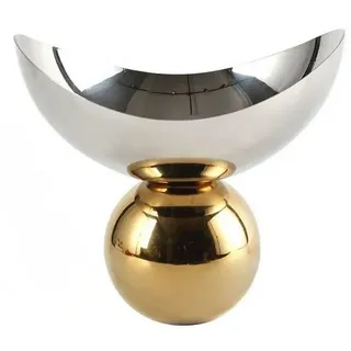 Quality Elegance Dekoschale Nordische Edelstahl Obstschale Silber Gold Kugelfuß