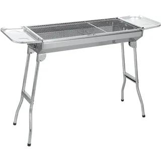 Zusammenklappbarer Holzkohlegrill aus Edelstahl - 2 Grillroste, ideal für Garten
