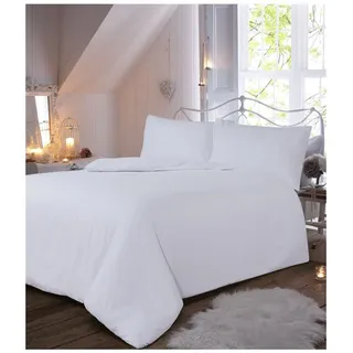 GC GAVENO CAVAILIA Flanell-Bettwäsche-Set Luxuriöse Qualität, einfarbig, Thermo-Biber-Bettbezug und Kissenbezüge, Baumwolle, weiß, Doppelbett