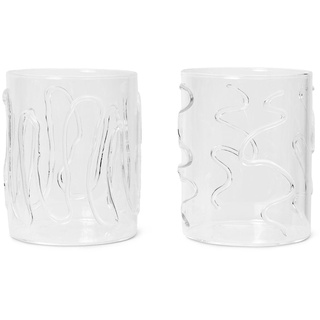 ferm LIVING - Doodle Trinkglas 35 cl, klar (2er-Set)