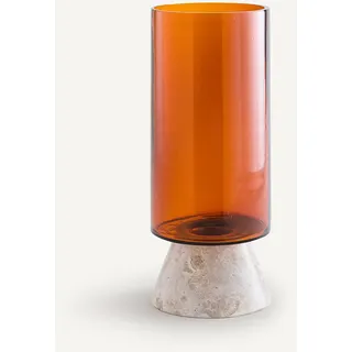 Am.pm Vase Trapani Aus Bernsteinglas Und Marmor Marmor braun
