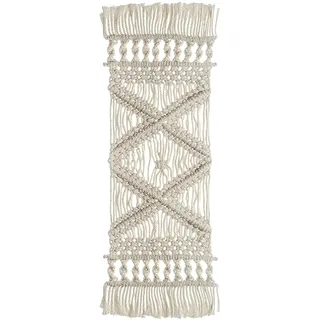 LNJ Makramee-Tischläuf,Rechteckige Häkeldeckchen 22x62 cm,Handgewebt Baumwolle Tischdecke,Rutschfeste Untersetzer,Für Boho Dekor Vintage Bauernhaus Tabletop Dekor