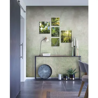 Leinwandbild ART FOR THE HOME "Pure Natur", bunt (farbe bild(er): grün, weiß), B:60cm H:100cm T:2,5cm, Bilder, Leinwandbild, grüne Stille SET 5-teilig 80x60 cm
