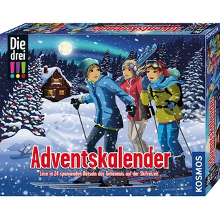 Kosmos 632502 Die DREI !!! Adventskalender 2023, Löse das Rätsel um das Geheimnis auf der Ski-Freizeit, mit 24 Detektiv-Gimmicks, Spielzeug-Adven...