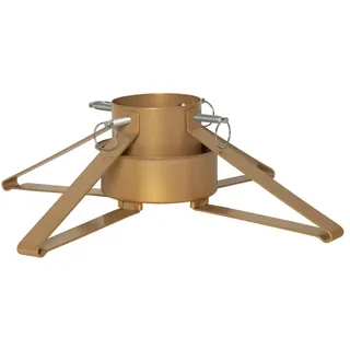 MARELIDA Christbaumständer Weihnachtsbaumständer Baumöhe bis 2,6m Wassertank 0,9l gold