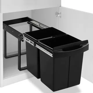 vidaXL Abfallsammler 48 l Schwarz