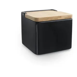 Ibili Quadratischer Salzstreuer 9,9 cm Schwarz unbefüllt