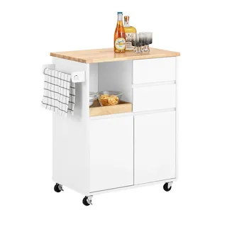 SoBuy Küchenwagen Weiß