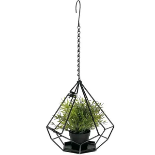DanDiBo Ambiente DanDiBo Blumenampel innen Metall Wand Hängepflanzen 64 cm 96075 S mit Tür 6 Ecken Pflanzenhänger Blumenhänger Topfhänger Blumen Blumentopfhänger Hängetopf