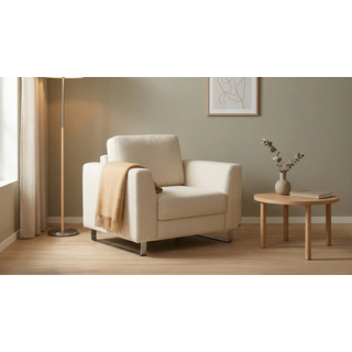 BRUNO Schlafsessel 70cm in Beige | praktische Größe | stabiles Massivholz & Boxspringkomfort