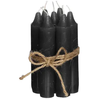 ideas 4 seasons Spitzkerze Stabkerze 7er Set, Rustikale Tafelkerze, 11 x 2cm schwarz