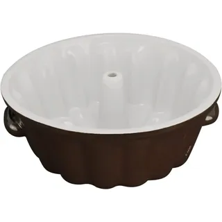KERAZO Keramik Gugelhupf Backform Rührkuchen Kuchenform Ø25 cm  braun-creme