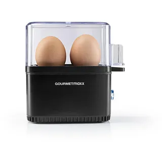 GOURMETmaxx Eierkocher 2 Eier + Messbecher Schwarz