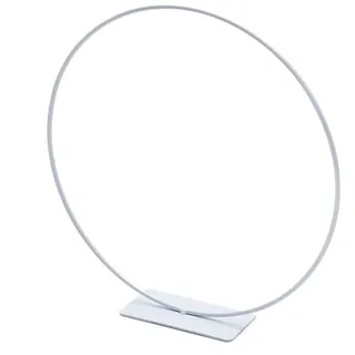 NaDeco Metallring in Weiß, stehend, mit Fuß, wählbar in Größen von 25-40 cm | Dekoring auf Fuß | Drahtring zum Basteln | Metallring für Wickeltechnik | Hoops | Trockenblumen Ring, Größe:25 cm