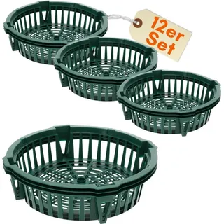 GarPet 12er Set Pflanzkörbe für Blumenzwiebeln Pflanzschale Tulpenzwiebeln Blumenzwiebelpflanzer Pflanzkorb Blumenzwiebeln Pflanzschalen Wurzelschutz ge... - Grün