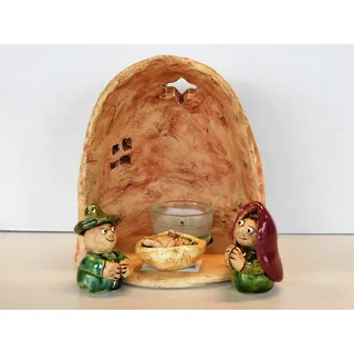 Weihnachtskrippe "Ilona" 4-teilig, Krippenstall, Christkind, handgefertigt,