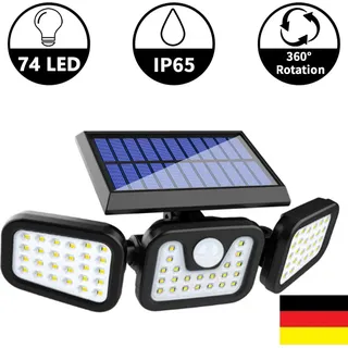 100COB Solarleuchte mit Bewegungsmelder Solarstrahler Außen Gartenlampe Licht DE