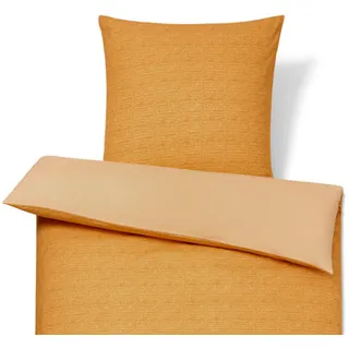 Biber-Bettwäsche - hellgelb - 100% Baumwolle- Maße: 155 x 220 cm - gelb