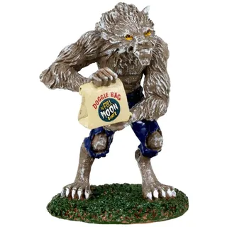 Lemax Wolfie Eats Out 0,36 x 0,42 x 0,61 m mehrfarbig beleuchtet handbemalt handgearbeitet