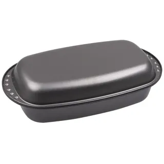 CHG Brotbackform mit Deckel EasyOven Backform mit Backbuch Brot & Brötchen Auflaufform Bräter Antihaftbeschichtet