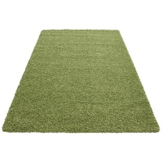 Hochflor-Teppich Runder Shaggy Teppich LIFE GREEN 200 X 200cm, SchönesWohnen24 grün 200 cm x 200 cmSchönesWohnen24