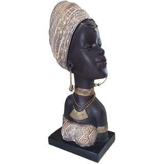 Afrikanische Dekofigur Frauenbüste mit Kopftuch 30 cm, Afrika Deko, Afrika Frau
