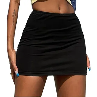 TTPSRY Rock Damen Sommer Kurz Minirock Faltenrock Röcke Elastisch Bund Strandrock Skirt Kurzer Sommerrock Plissee Boho Elegant Casual Alltag Party Urlaub Freizeit - L
