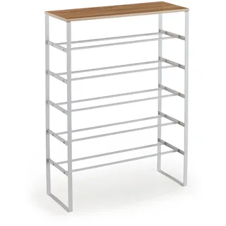VCM Schuhregal 66 x 90 x 25 cm weiß / Eiche Artisan