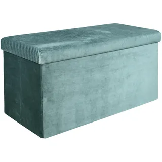 HOME DECO FACTORY Faltbare Sitztruhe Trendiges Design Stauraum Blau | Textil, faltbare Sitztruhe, trendiges Design, Sitz und Stauraum, Wohnzimmer Schlafzimmer Esszimmer, 76x38x38 cm, Blau
