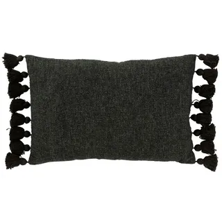 DAHEIM Kissen Quasten 40 x 59 cm Baumwolle Schwarz