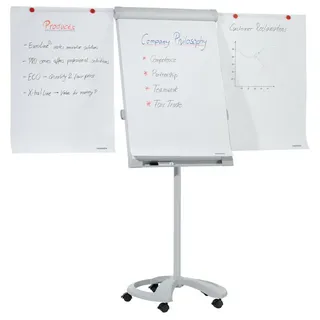 Franken Flipchart PRO Deluxe Mobil 67 x 95 cm Hellgrau