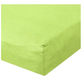BettwarenShop Spannbettlaken Baumwolle-Jersey-Elasthan 90 x 200 - 100 x 220 cm grün
