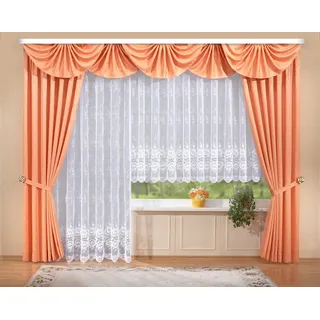 Stickereien Plauen Gardine Bianca, Kräuselband (1 St), transparent, veredelt mit echter Plauener Spitze Stickerei weiß 750 cm x 175 cm