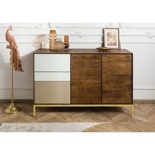 MASSIVMOEBEL24.DE Kommode Mango 134 x 45 x 85 cm Braun Geölt