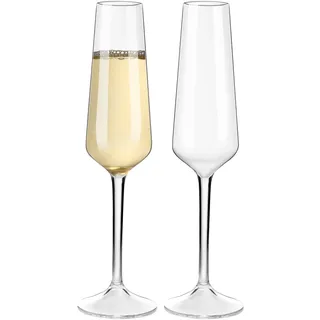 COOKY.D Tritan Sektgläser 224ml Unzerbrechliche Champagnergläser für Hochzeiten & Jubiläen,2er-Set