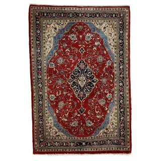 Borento Orientteppich Perserteppich Sarough 154 x 105 cm, rechteckig, Handgeknüpft rot