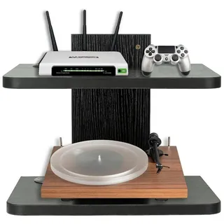LuxusKollektion TV-Regal Wandregal Multimedia TV Rack, 1-tlg. schwarz 28 cm x 50 cm x 28 cm