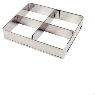 LARES Backrahmen Verstellbarer Backrahmen aus Edelstahl, eckig, mit Teiler, Edelstahl, Made in Germany, rostfrei, Backform