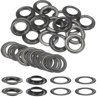 QUARKZMAN 20 Stück Ösen 30mm Metallösen Grommet Ösen Tülle Einschlagösen Befestigungsösen Scheiben für Planen Abdeckung Banner Leder Stoff Schuhe Handtaschen Vorhänge Bastel, Hellschwarz