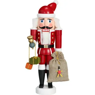 Seiffener Volkskunst Nussknacker Weihnachtsmann 28 cm rot