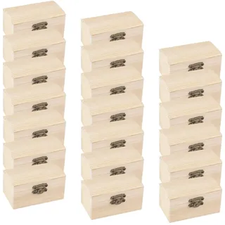 OUTALIZ Holzkiste Klein, 20 Stück Schatztruhe Truhe, Mini Schatztruhe aus Holz, Schmuckkästchen Selber, DIY Kleine Holzkiste mit Deckel, Geeignet Zum Aufbewahren Und Dekorieren